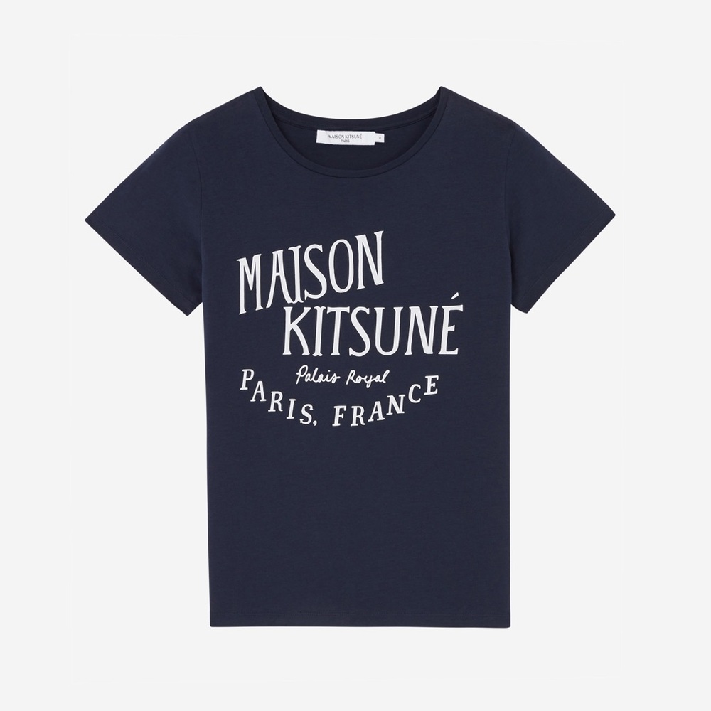 NEW Maison Kitsune Palais Royale T-shirt in Navy - Size M